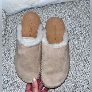 Jenni Kayne Tan Shearling Slippers